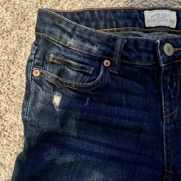 Aeropostale dark destructed Bermuda‎ shorts size 1/2 - Picture 6 of 8